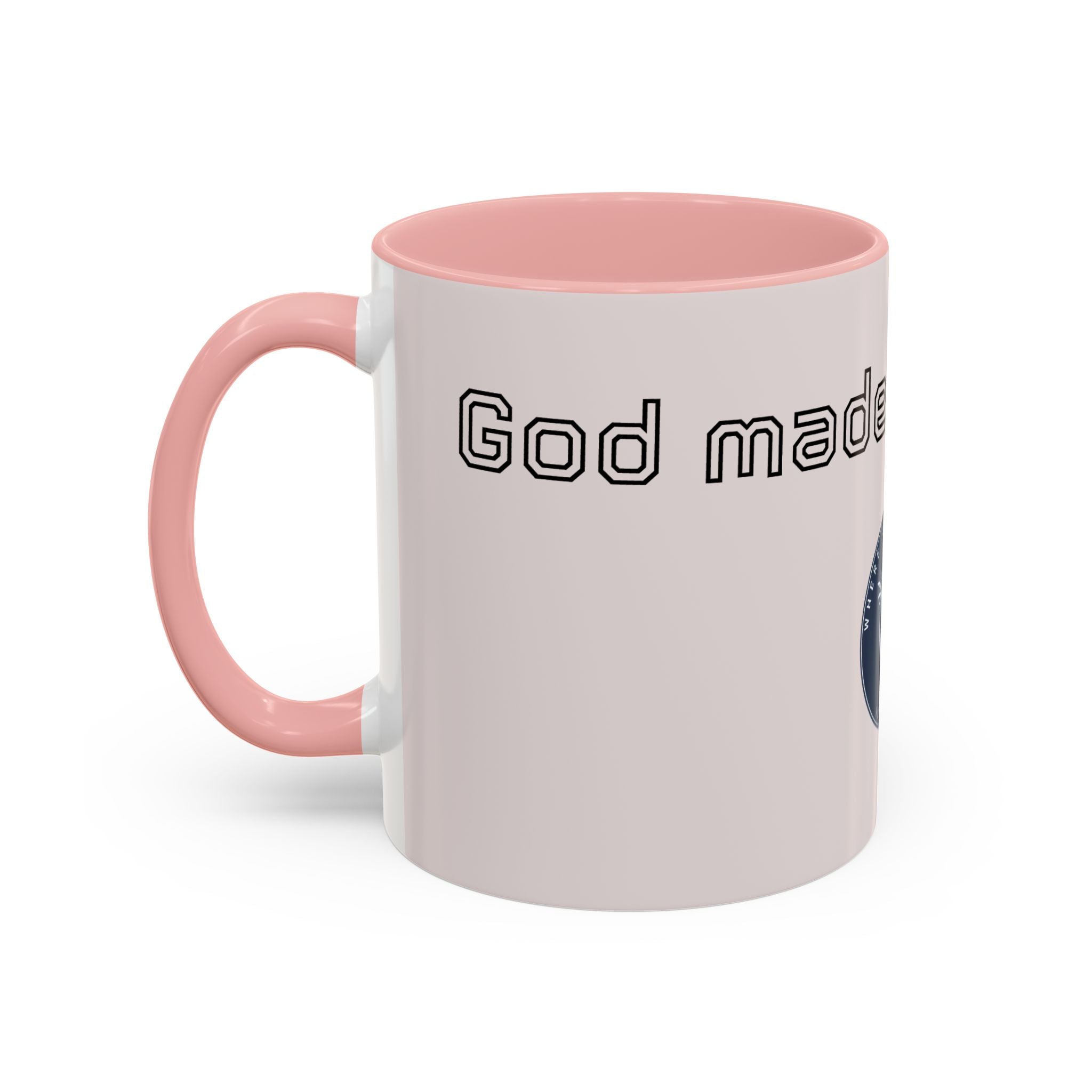 Motivational Accent Coffee Mug — "God Made It Happen" Inspirational Latte Mug