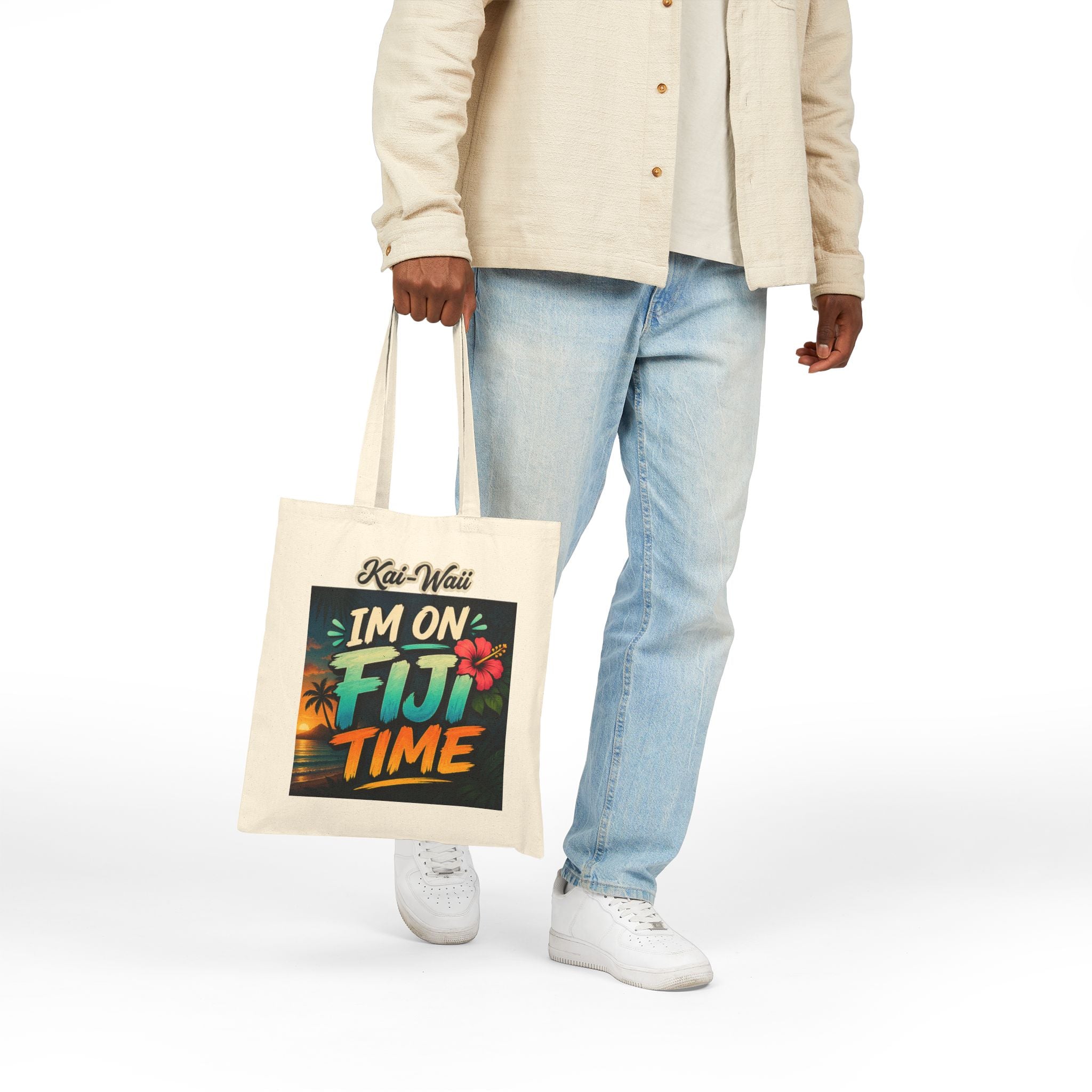 Tote Bag — Tribal Pattern "Kai-Waïi" Cotton Canvas Tote