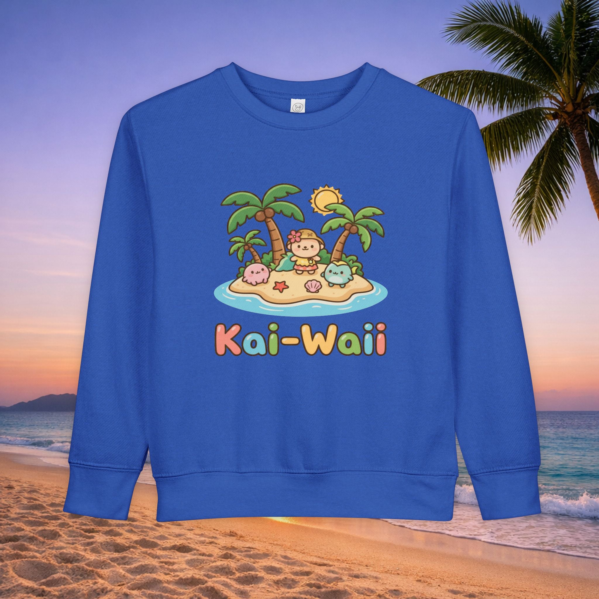 Kai-Waii Island Toddler Sweatshirt — Cute Hawaiian Palm Beach Graphic