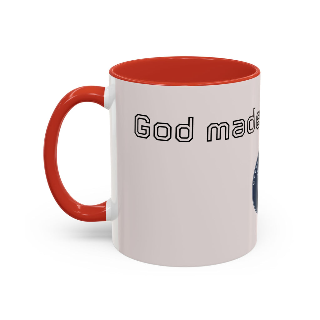 Motivational Accent Coffee Mug — "God Made It Happen" Inspirational Latte Mug
