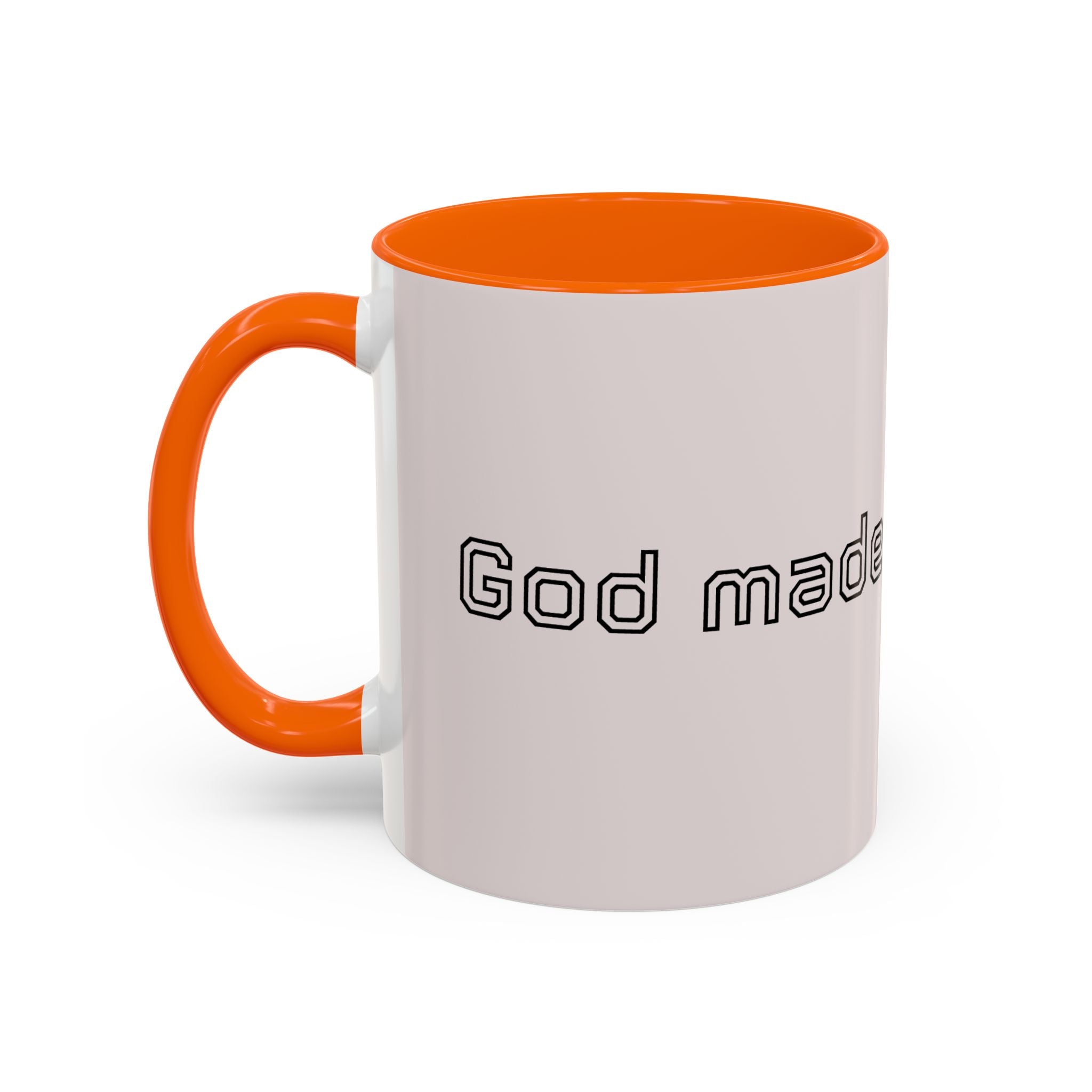 Motivational Accent Coffee Mug — "God Made It Happen" Inspirational Latte Mug