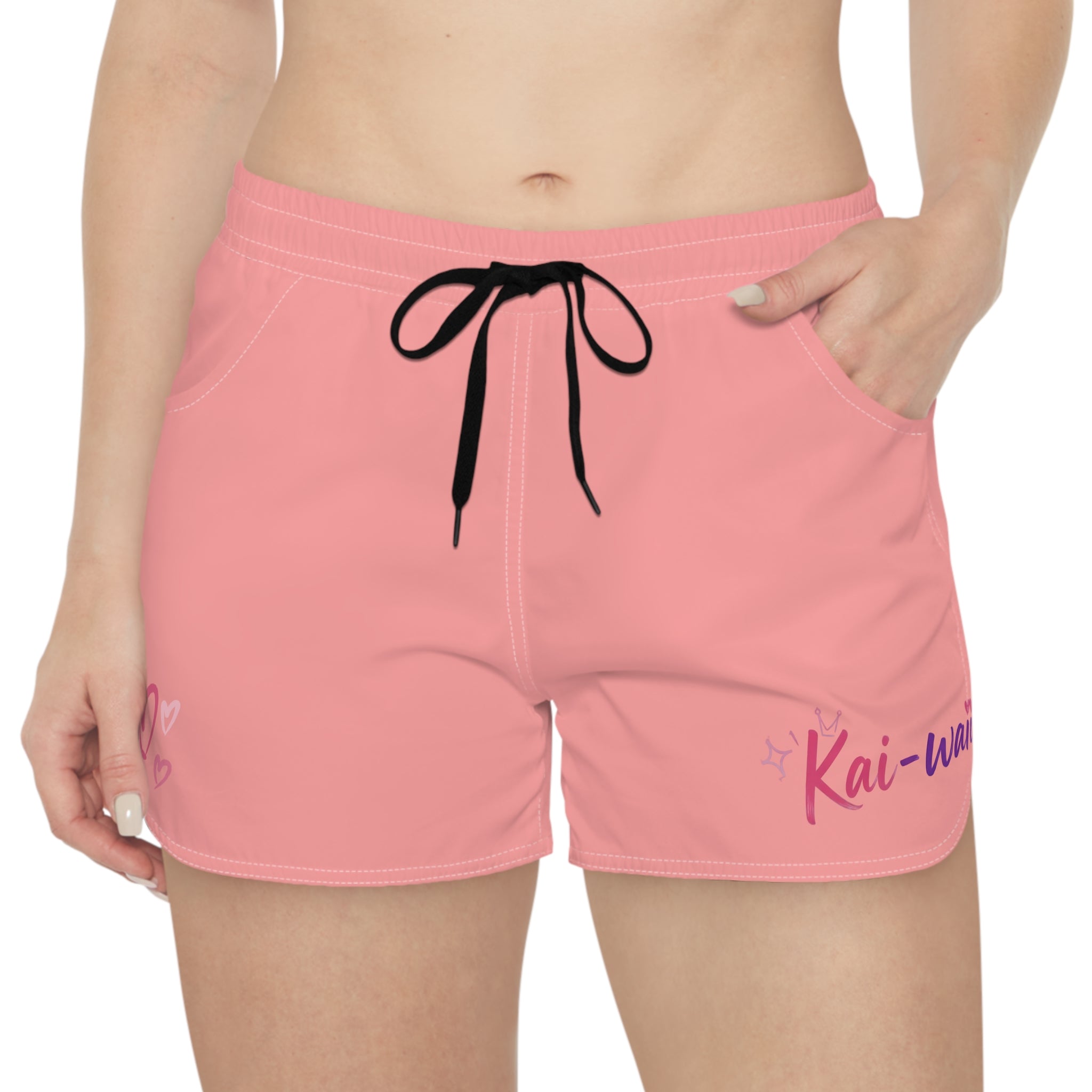 Women's Pink 'Kai-Waii' Cute Heart Lounge Shorts