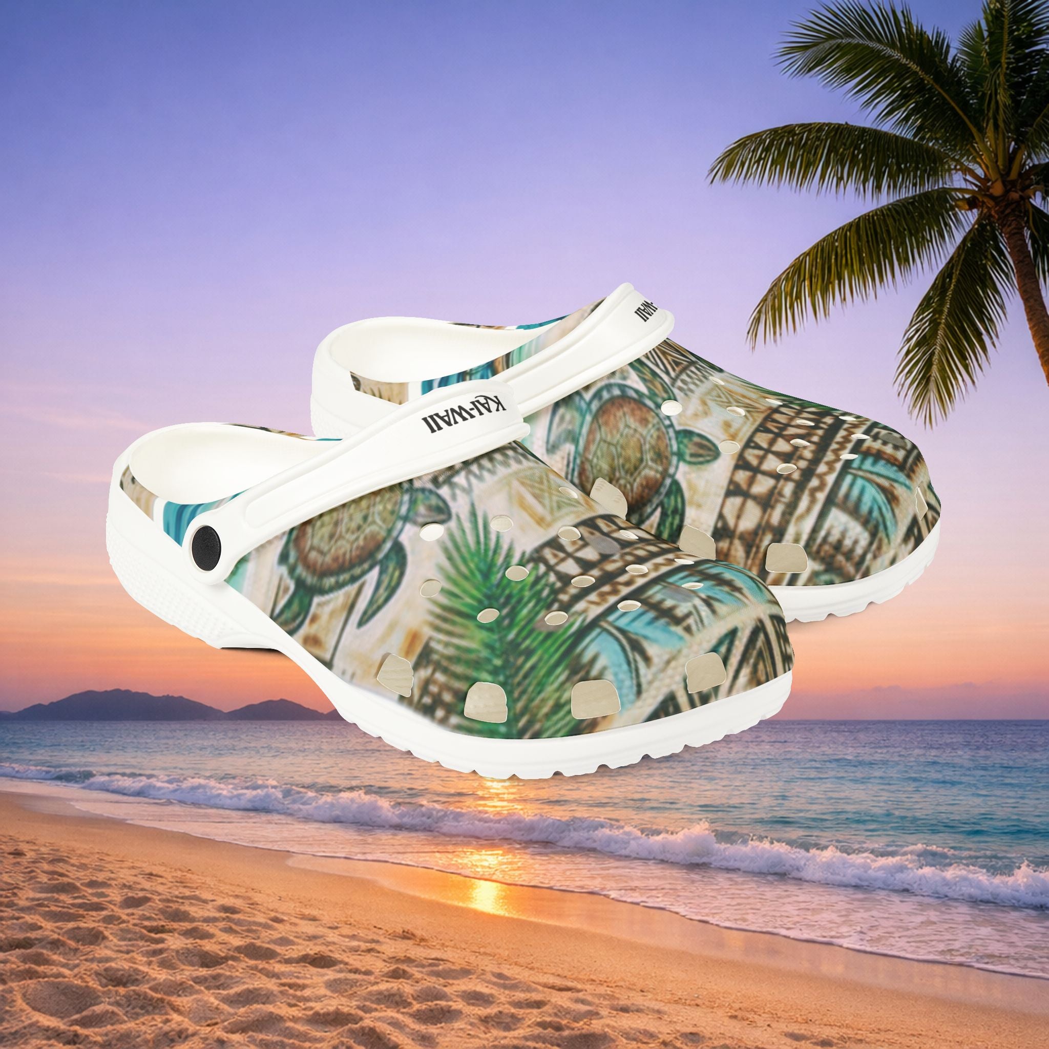 Tiki Palm Clogs — Tropical EVA Foam Slip-On Shoes