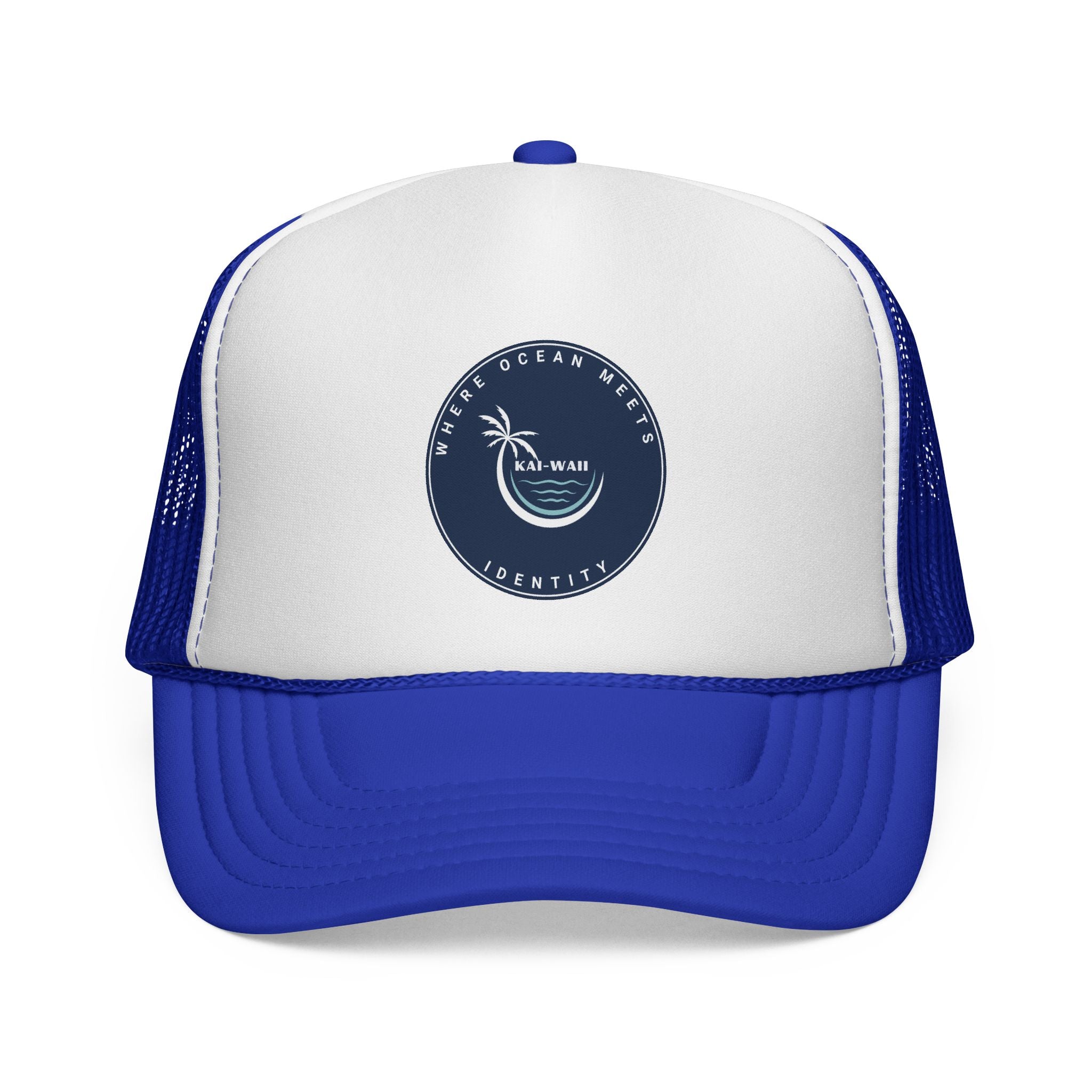 Coastal Vibes Trucker Cap — Ocean Club Palm Patch Snapback