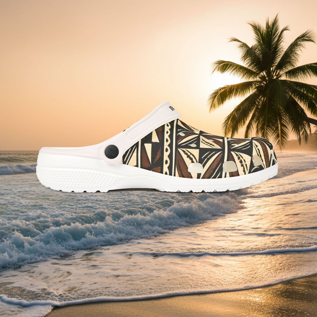 Tropical Tribal EVA Foam Clogs — Patterned Beach Slip-Ons