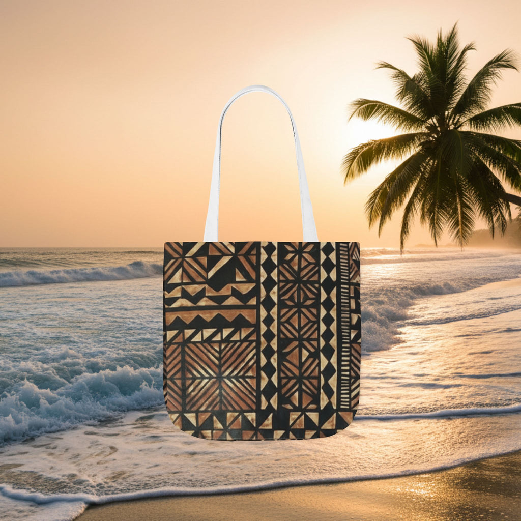 Tribal Pattern Canvas Tote Bag — Beach Market Tote Bag