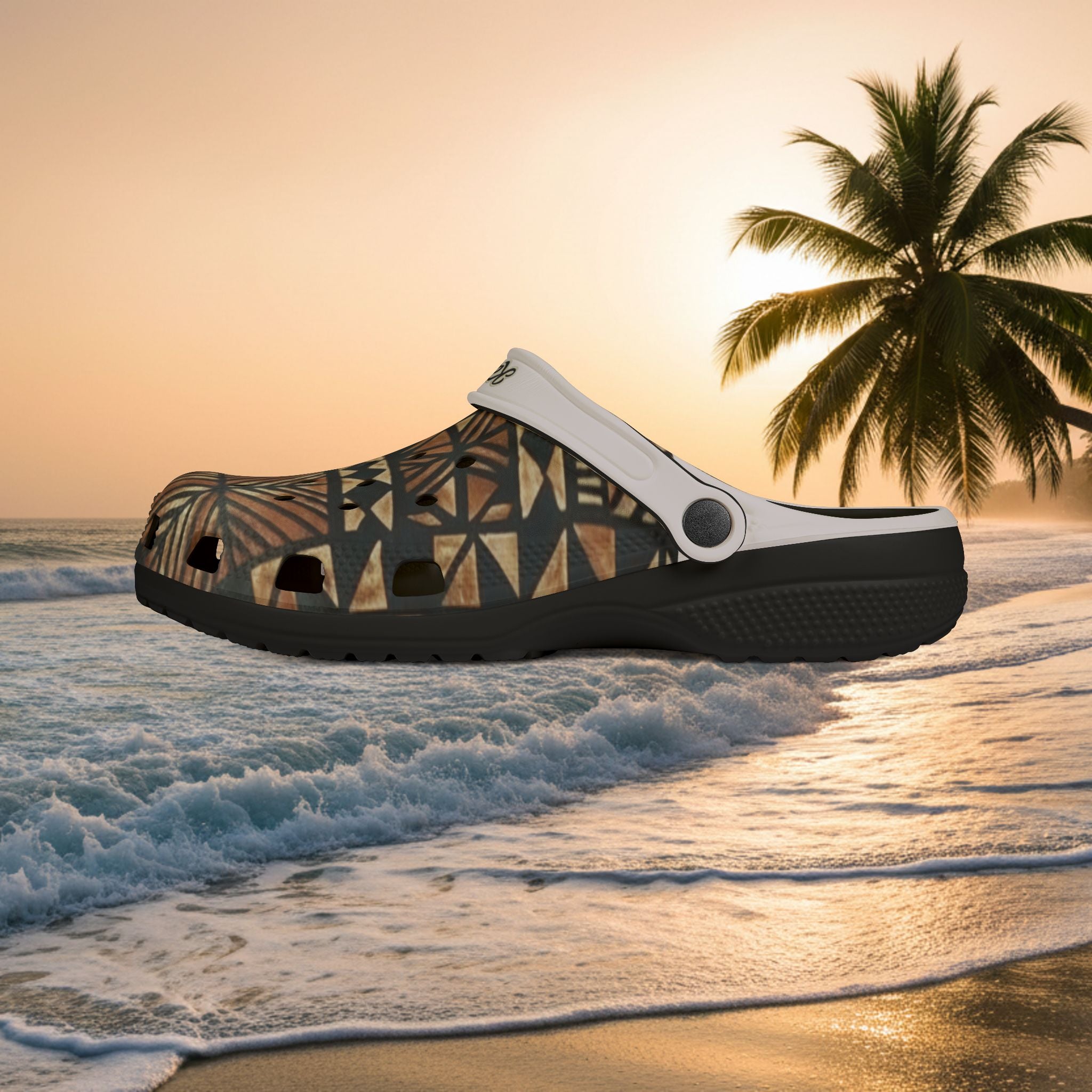 Tribal Pattern EVA Foam Clogs — Lightweight Beach Sandals