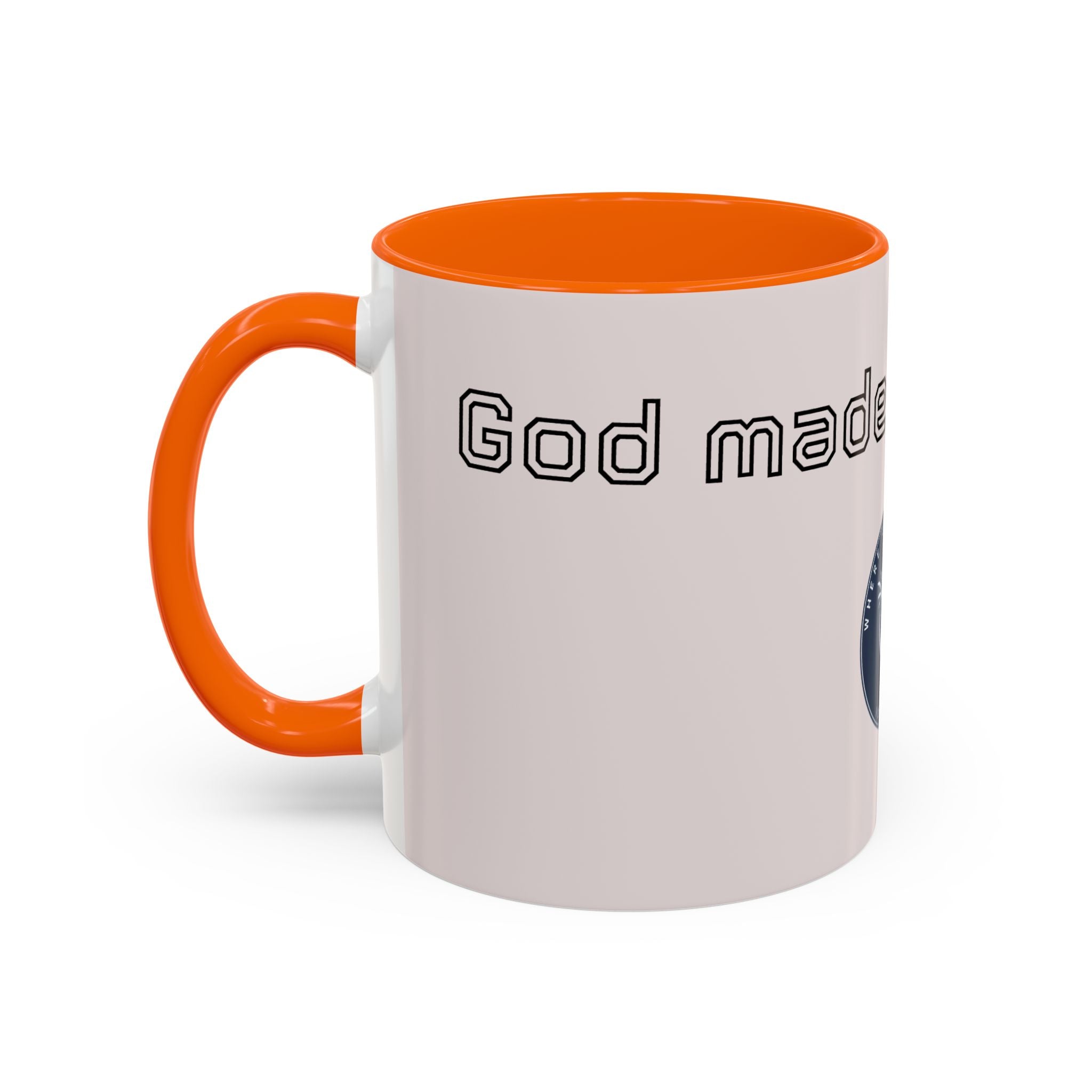 Motivational Accent Coffee Mug — "God Made It Happen" Inspirational Latte Mug