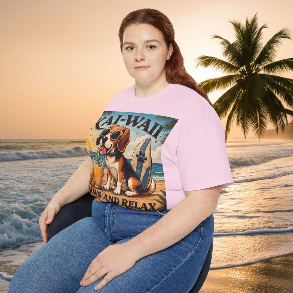 T-Shirt — KAI-WAII 'Paws and Relax' Beach Dog Graphic Tee