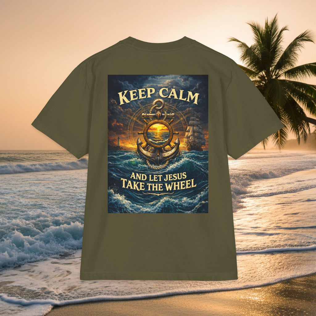 Keep Calm And Let Jesus Take The Wheel T‑Shirt