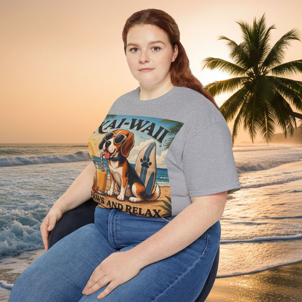 T-Shirt — KAI-WAII 'Paws and Relax' Beach Dog Graphic Tee