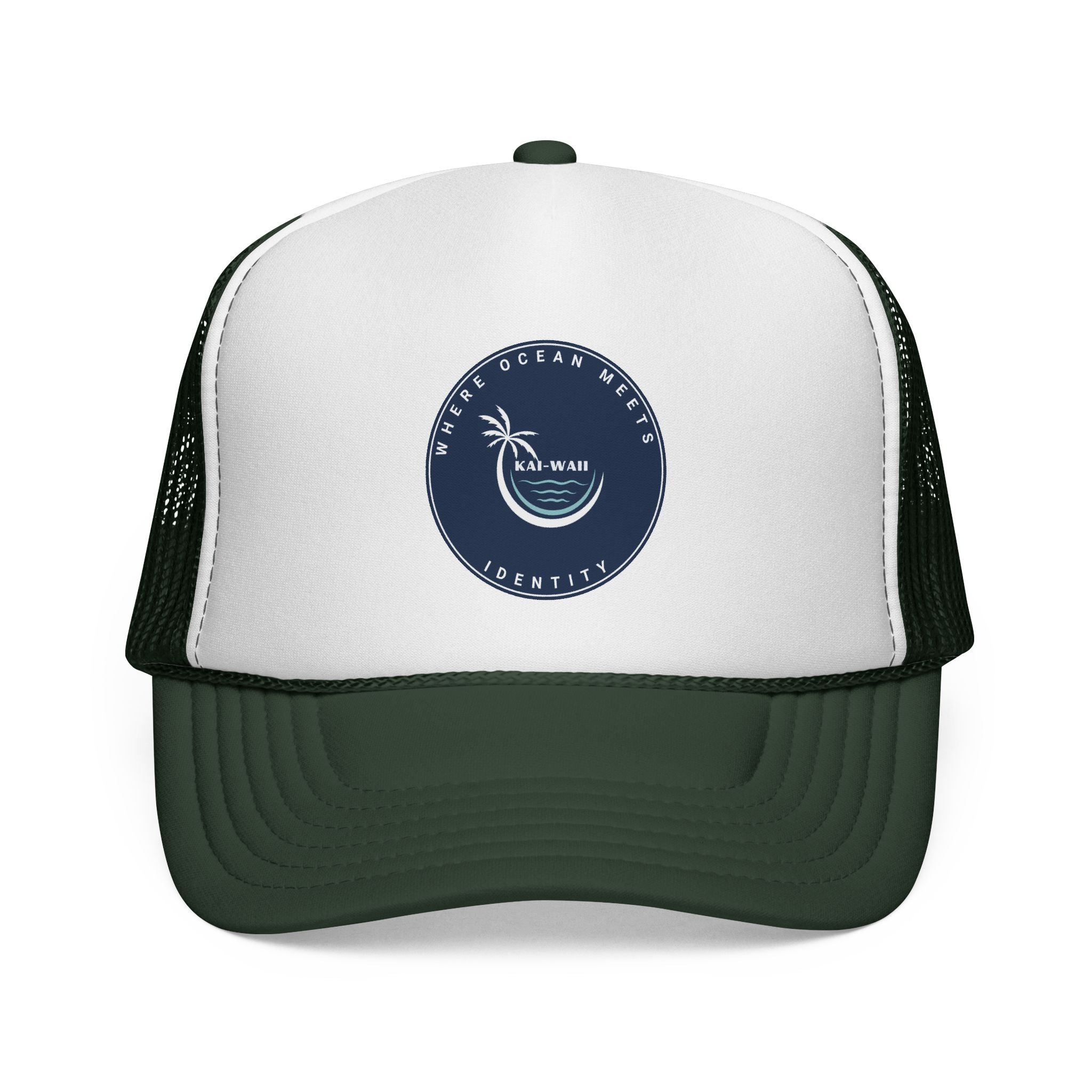 Coastal Vibes Trucker Cap — Ocean Club Palm Patch Snapback