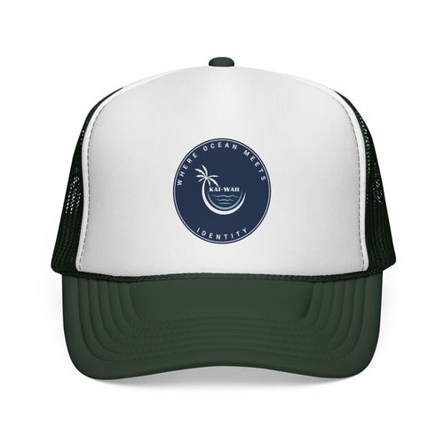Coastal Vibes Trucker Cap — Ocean Club Palm Patch Snapback
