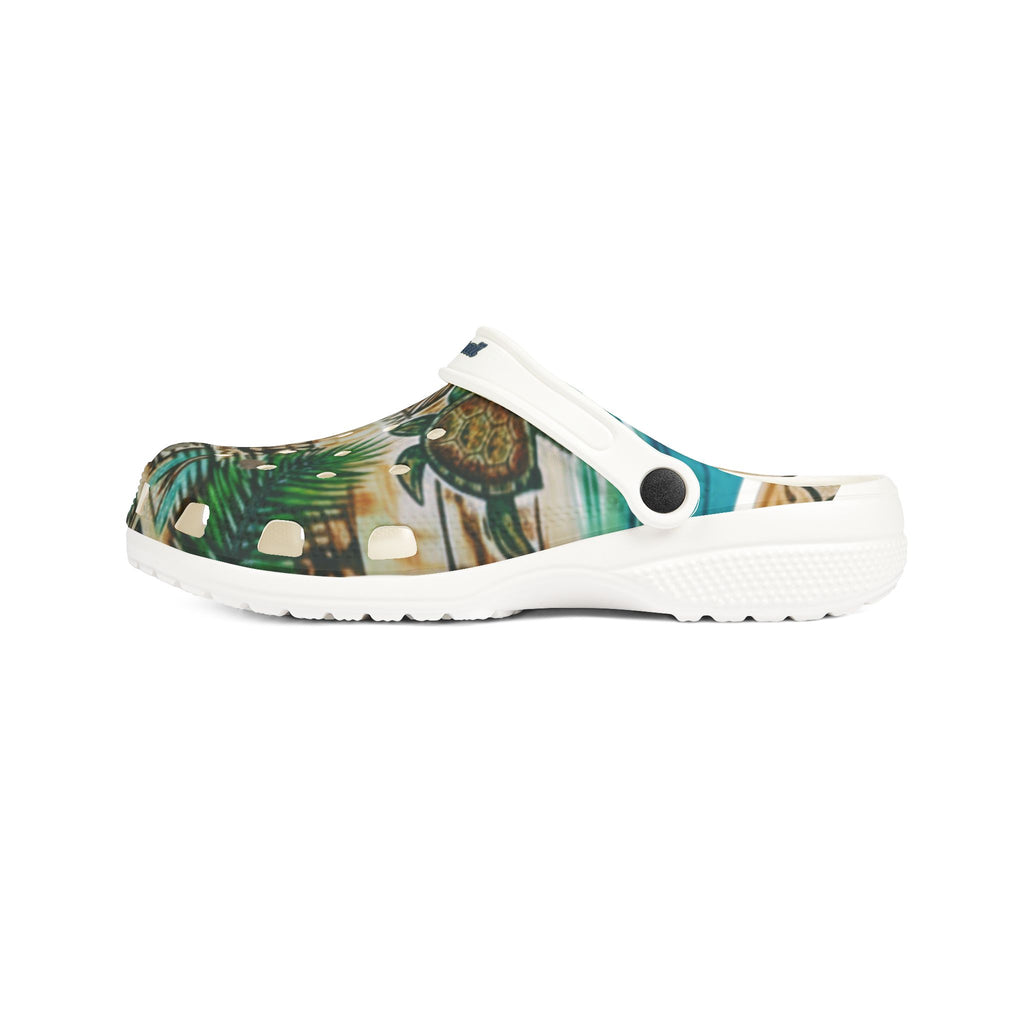 Tiki Palm Clogs — Tropical EVA Foam Slip-On Shoes
