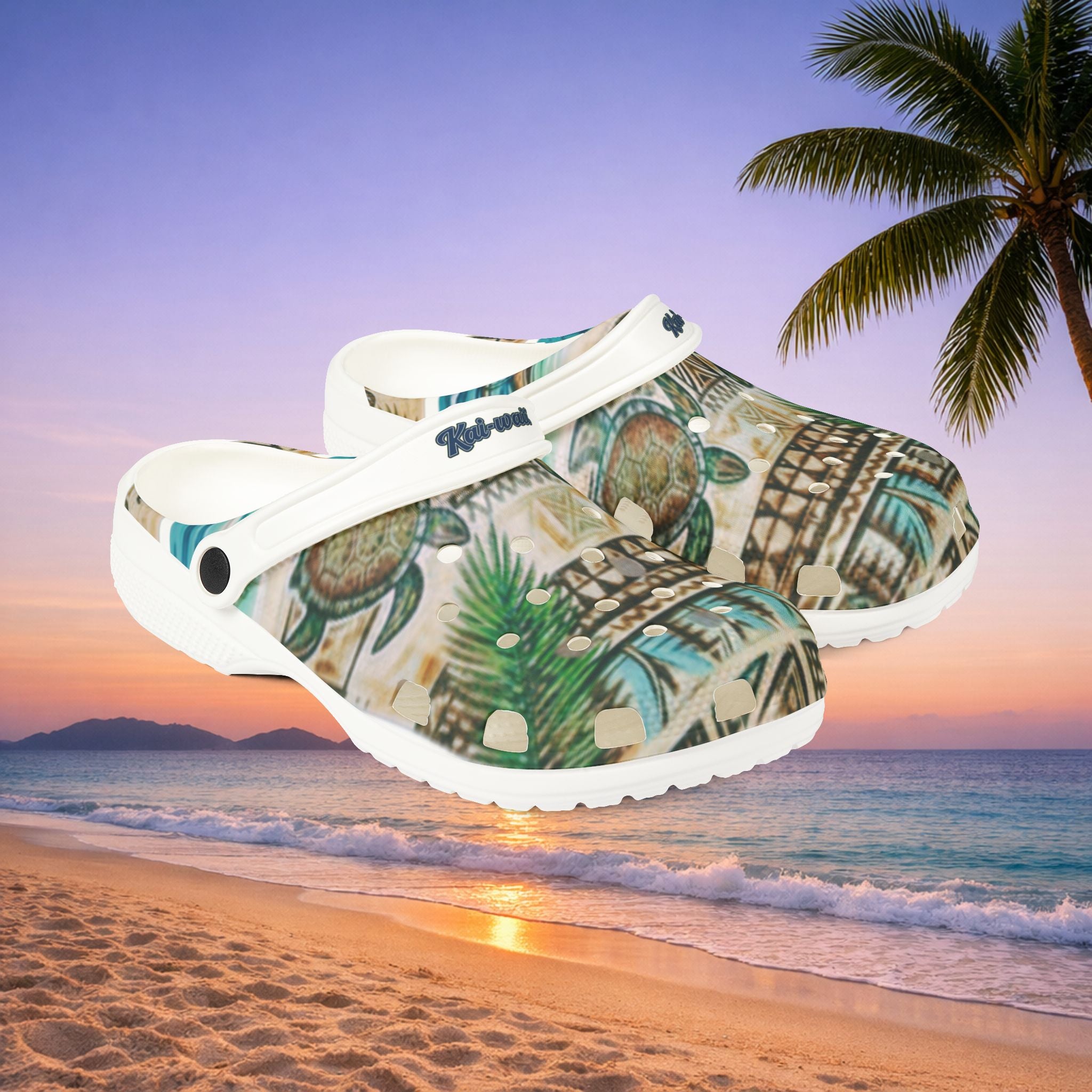 Tiki Palm Clogs — Tropical EVA Foam Slip-On Shoes