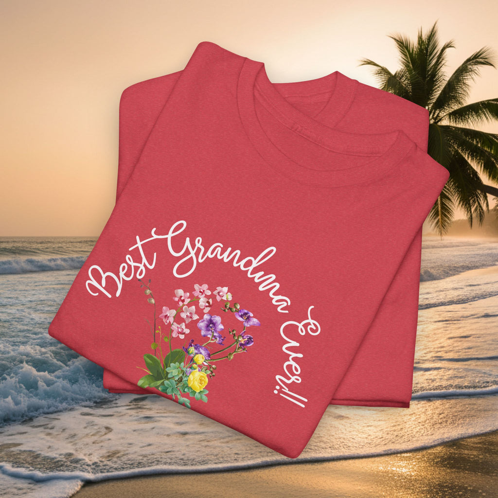 'Best Grandma Ever' Floral T-Shirt — Gift Tee for Grandma, Mother's Day & Birthday