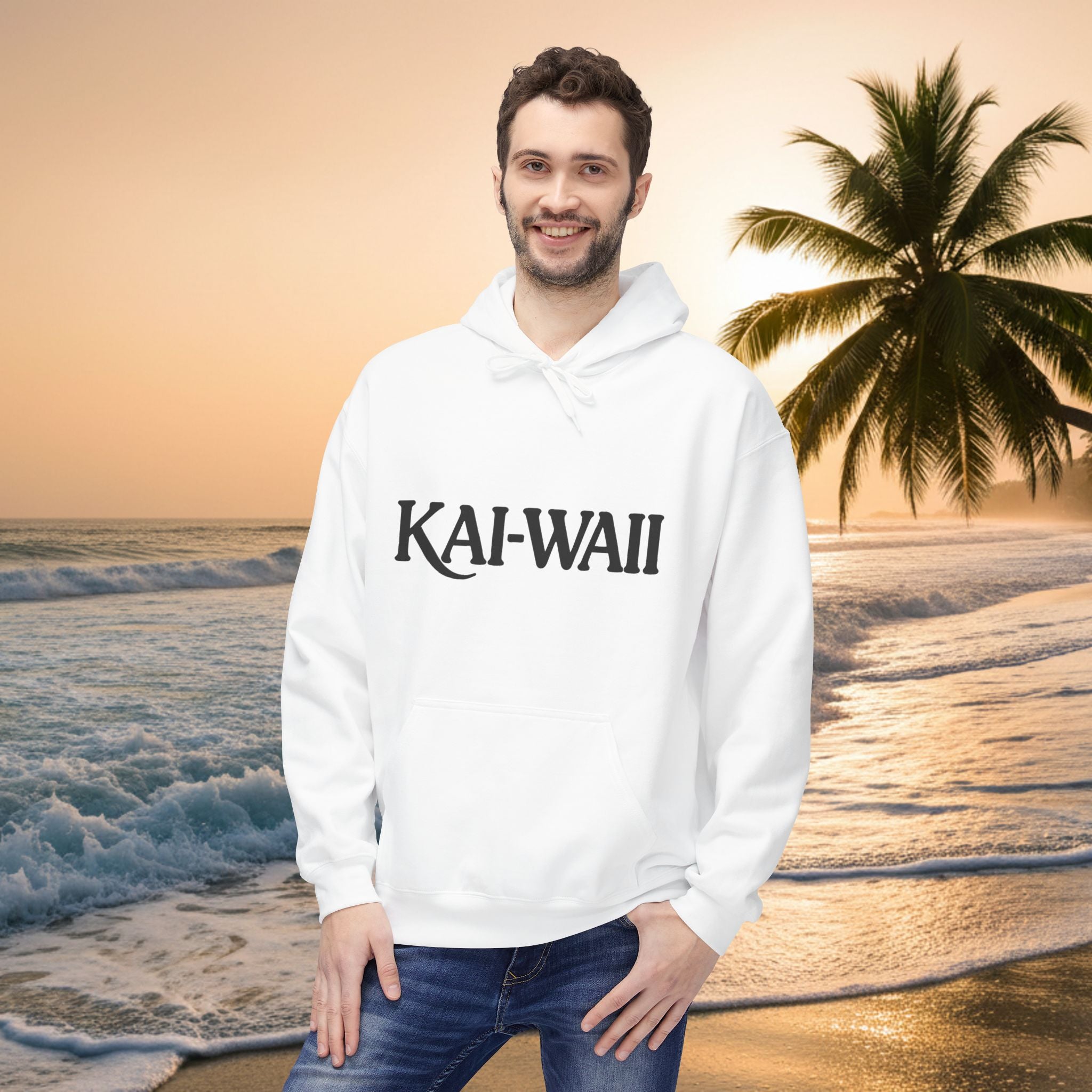 KAI-WAII Bold Text Hoodie — Minimalist Streetwear Pullover