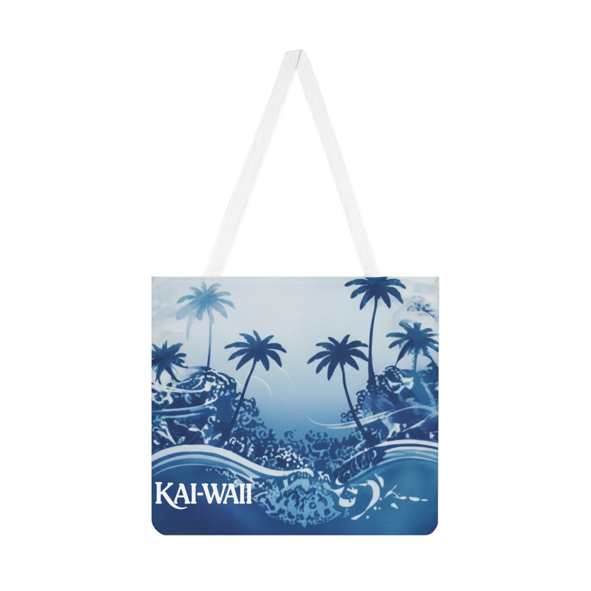 KAI-WAII Blue Palm Beach Tote Bag — Tropical Shoulder Tote