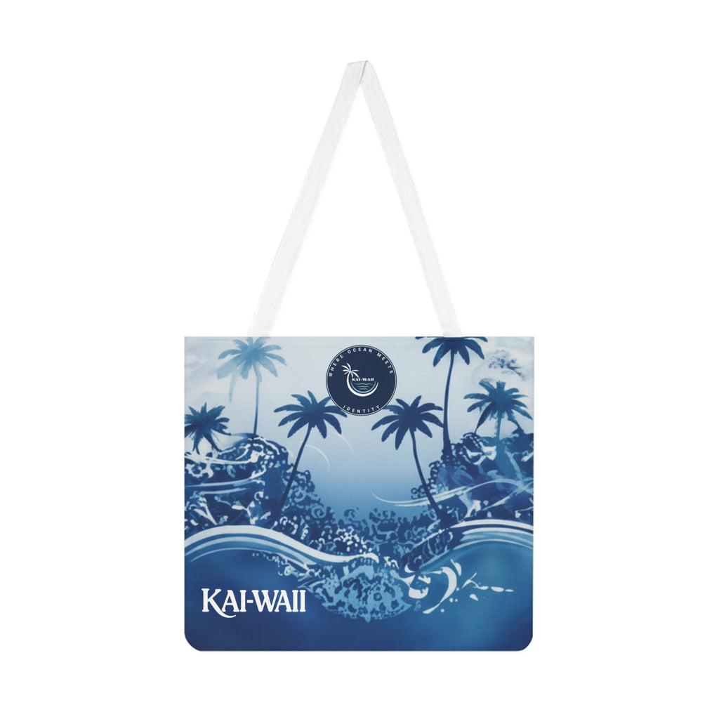 KAI-WAII Blue Palm Beach Tote Bag — Tropical Shoulder Tote