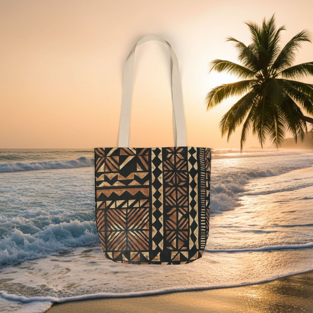 Tribal Pattern Canvas Tote Bag — Beach Market Tote Bag
