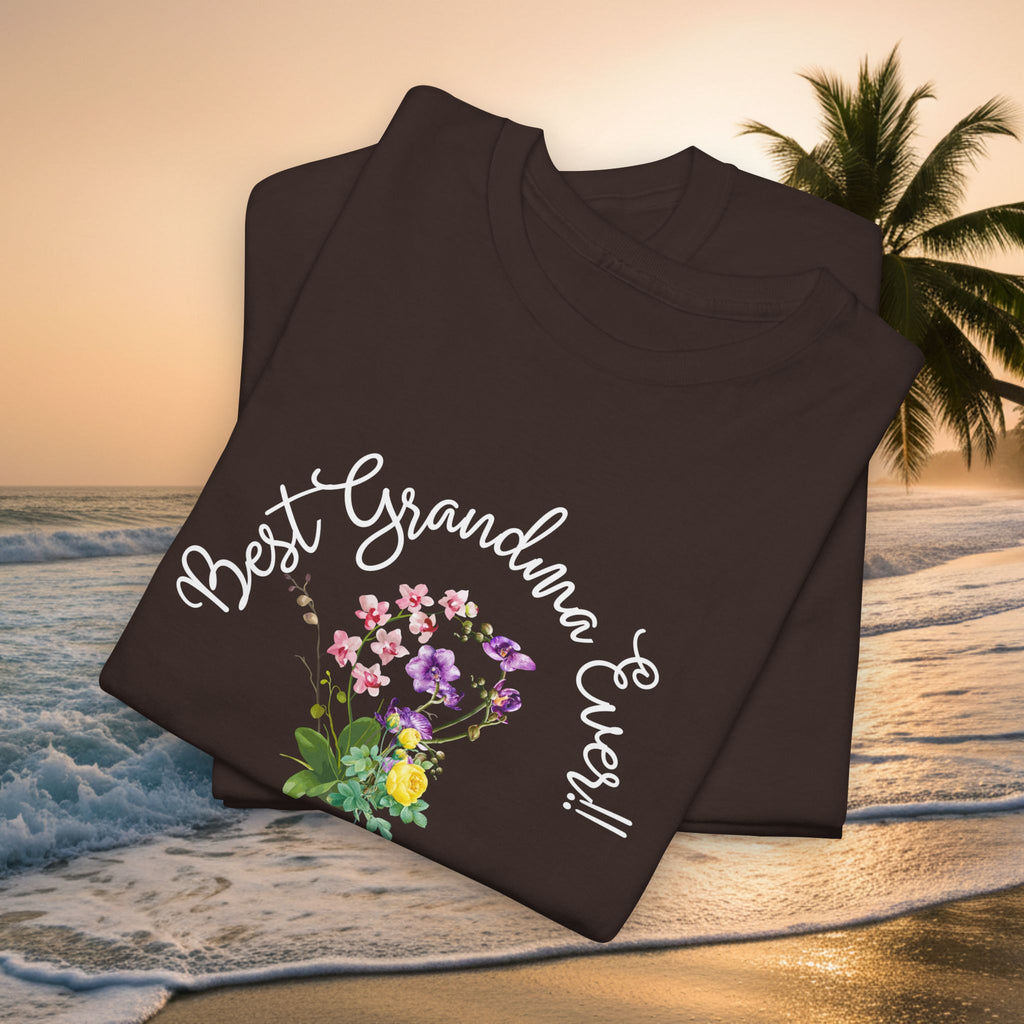 'Best Grandma Ever' Floral T-Shirt — Gift Tee for Grandma, Mother's Day & Birthday