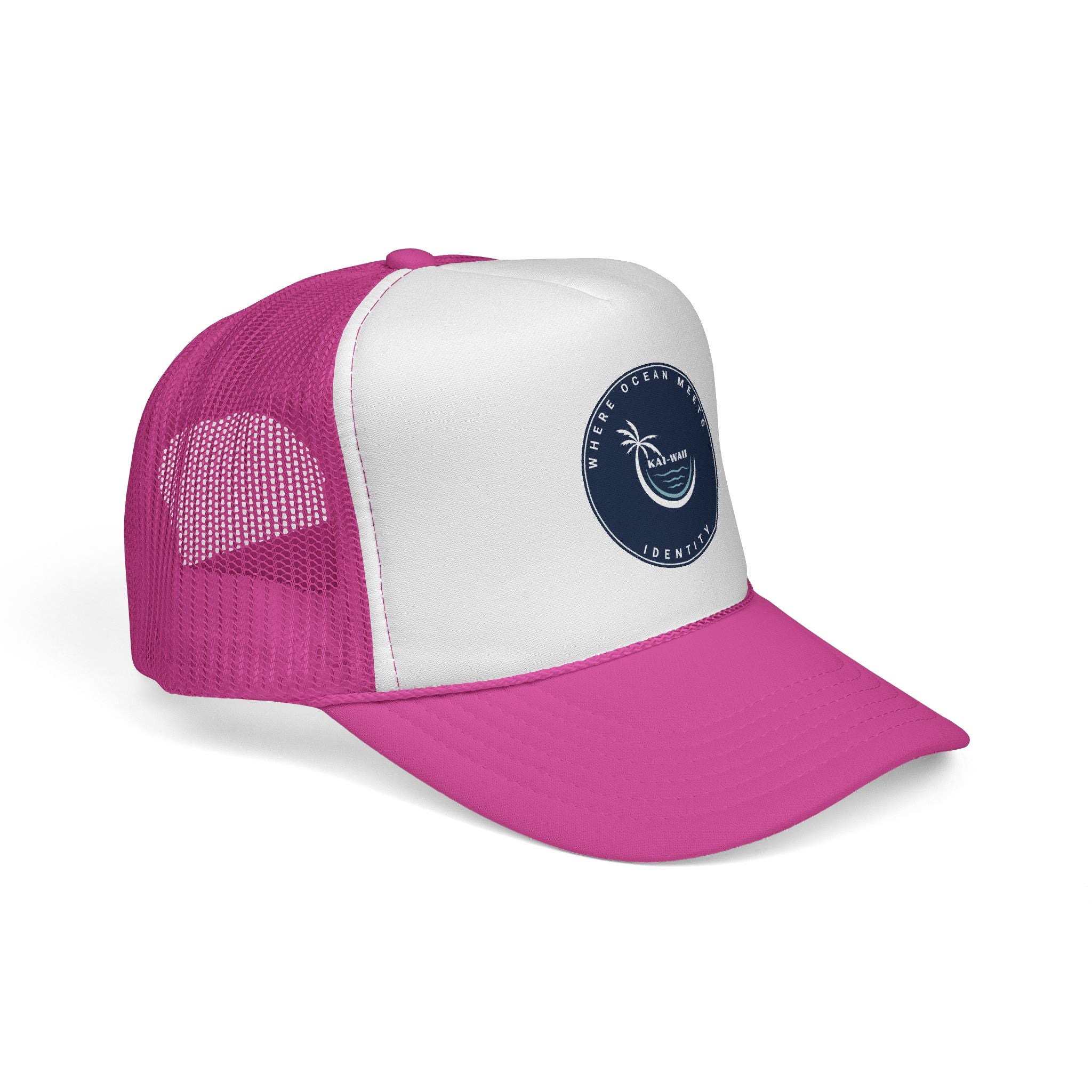 Coastal Vibes Trucker Cap — Ocean Club Palm Patch Snapback