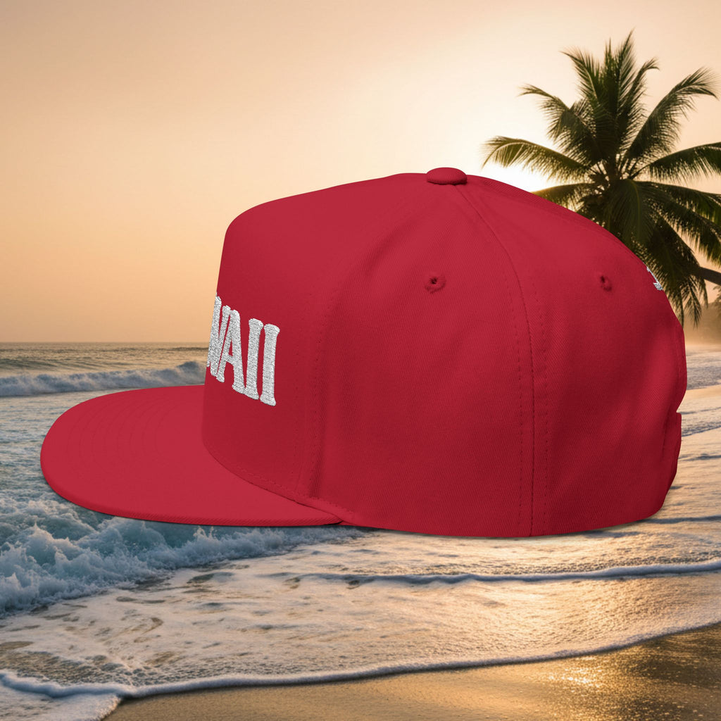 Kai-Wai Embroidered Flat Bill Cap — Nautical Beach Snapback [Personalizable]