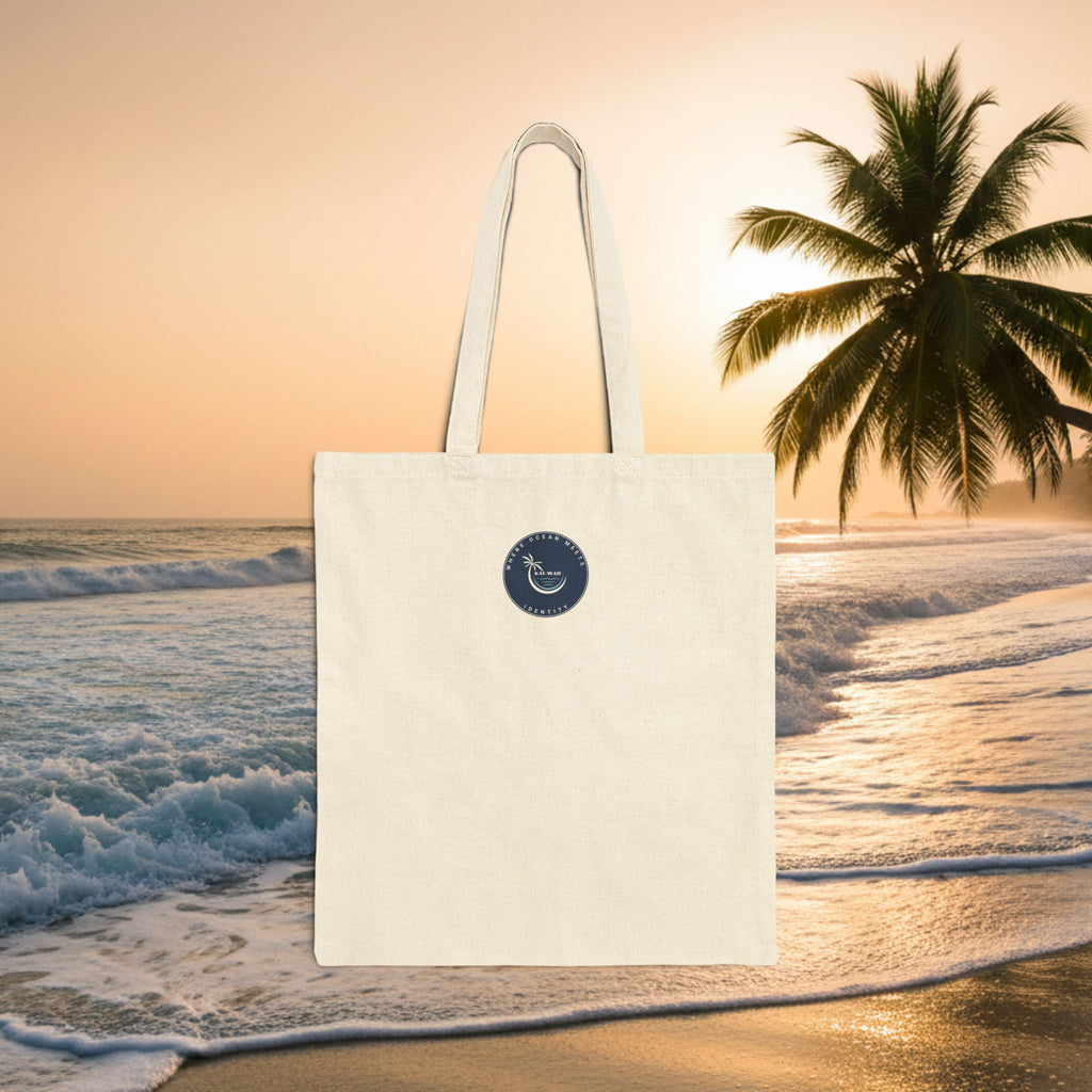 KAI-WAII Beach Tote Bag — Cute Island Cartoon Canvas Tote for Summer