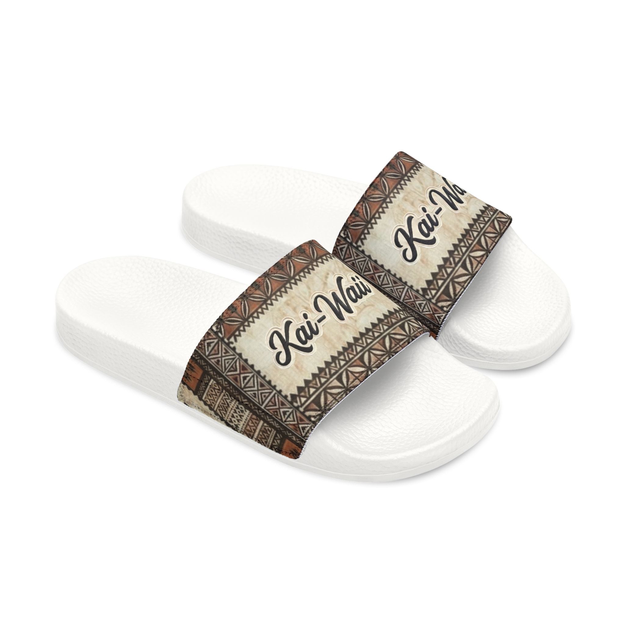 Women's Removable‑Strap Sandals — Boho Script Slide Sandals