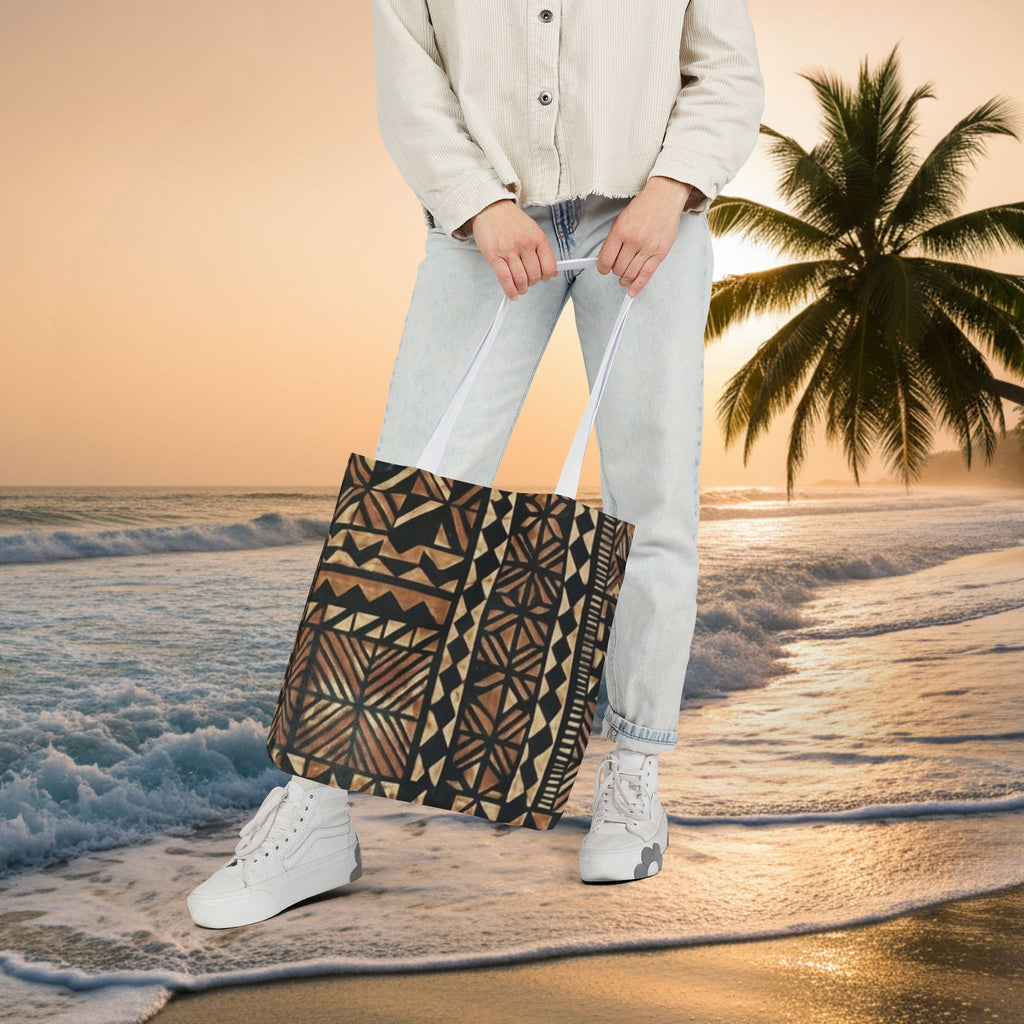 Tribal Pattern Canvas Tote Bag — Beach Market Tote Bag