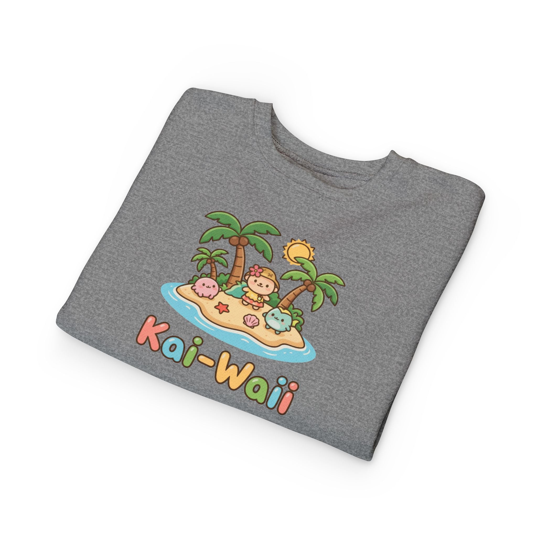 Kai-Waii Island Toddler Sweatshirt — Cute Hawaiian Palm Beach Graphic