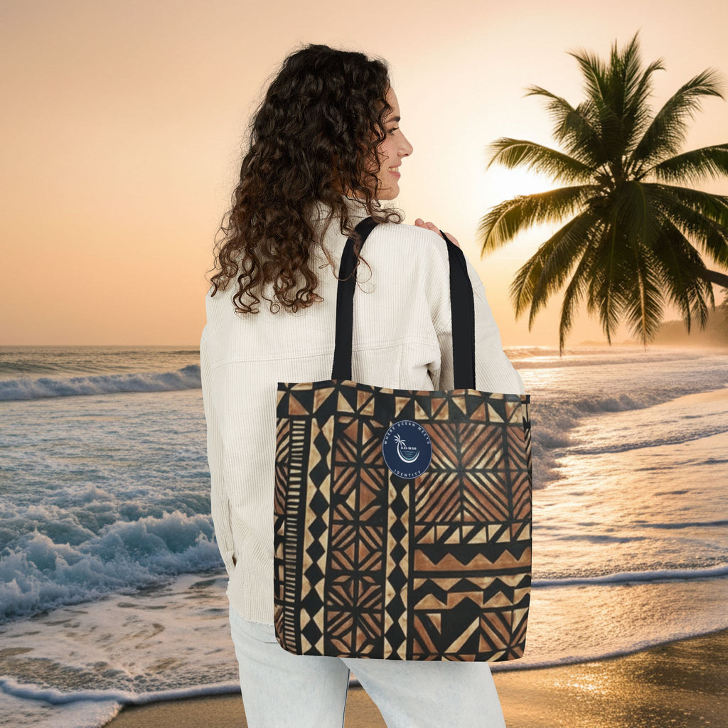 Tribal Pattern Canvas Tote Bag — Beach Market Tote Bag