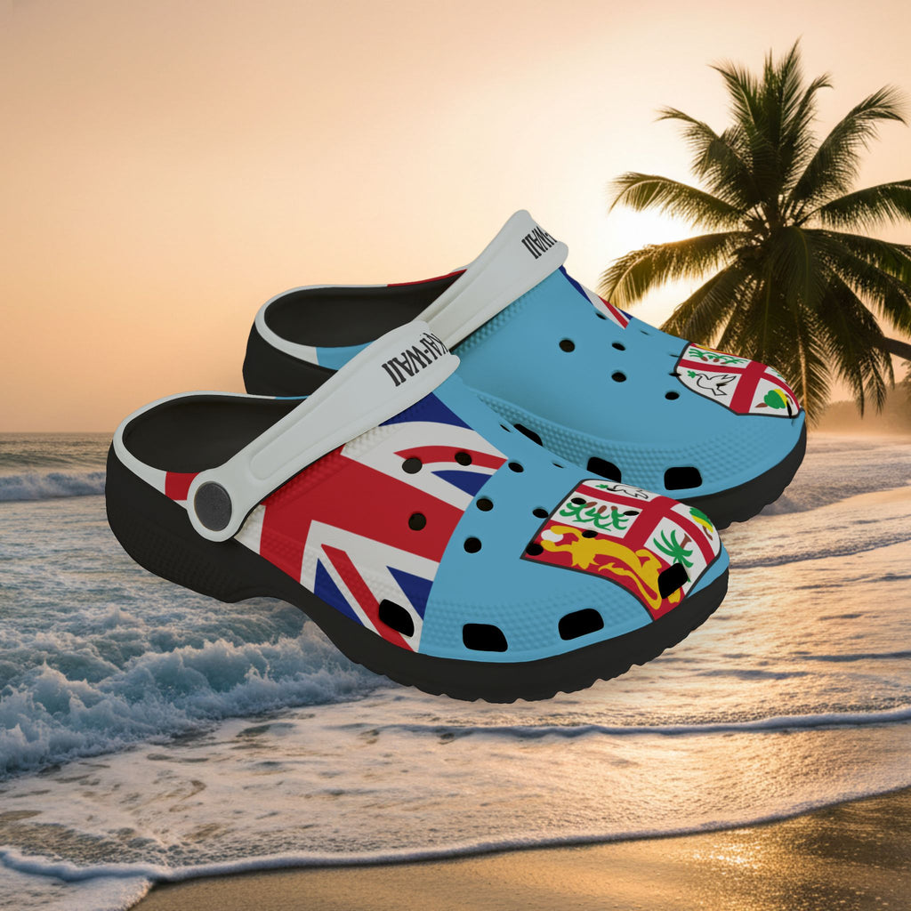 Kids Fiji Flag EVA Foam Clogs — Tropical Beach Sandal for Boys & Girls