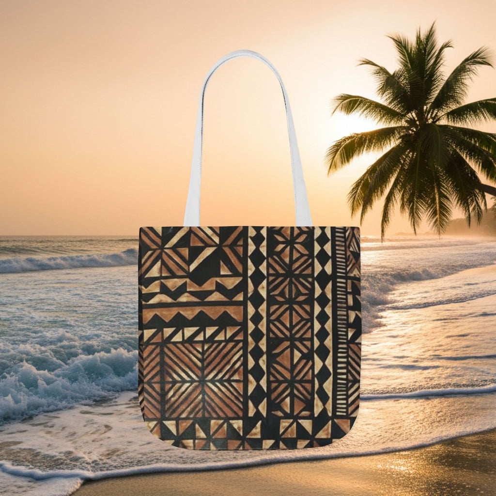 Tribal Pattern Canvas Tote Bag — Beach Market Tote Bag