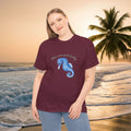 Seaside Seahorse T-Shirt — Blue Watercolor 'She Was Made Lovely' Tee