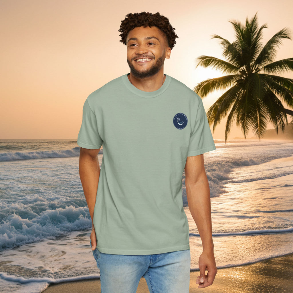 Graphic T-Shirt — "Shit I Don't Have Time For" Beach Sunset Crew Tee