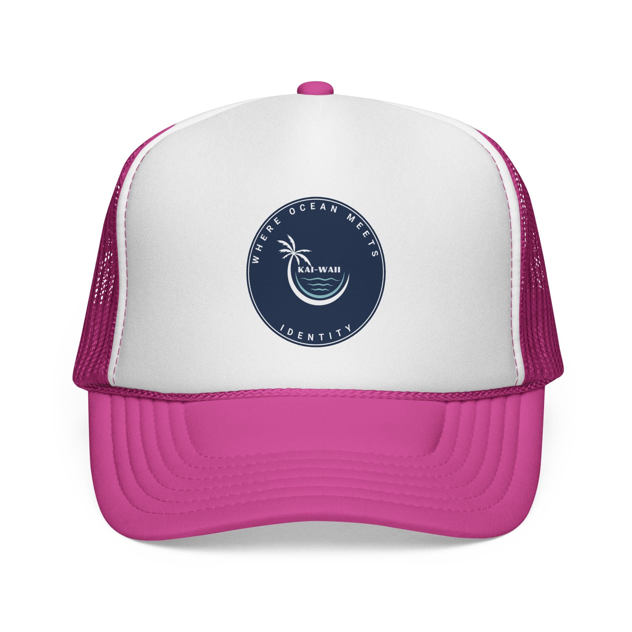 Coastal Vibes Trucker Cap — Ocean Club Palm Patch Snapback