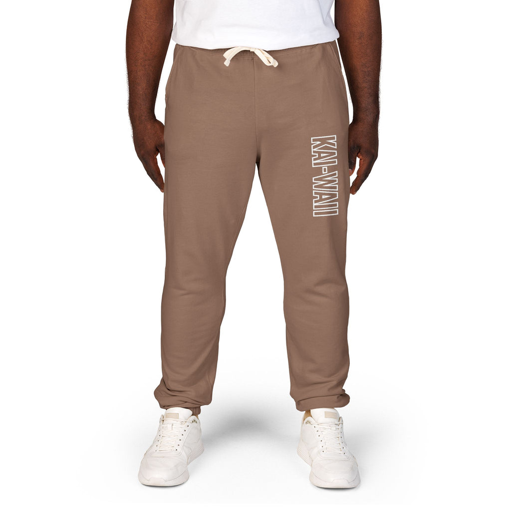 Kai-Waii Vertical Logo Sweatpants — Garment-Dyed Fleece Joggers