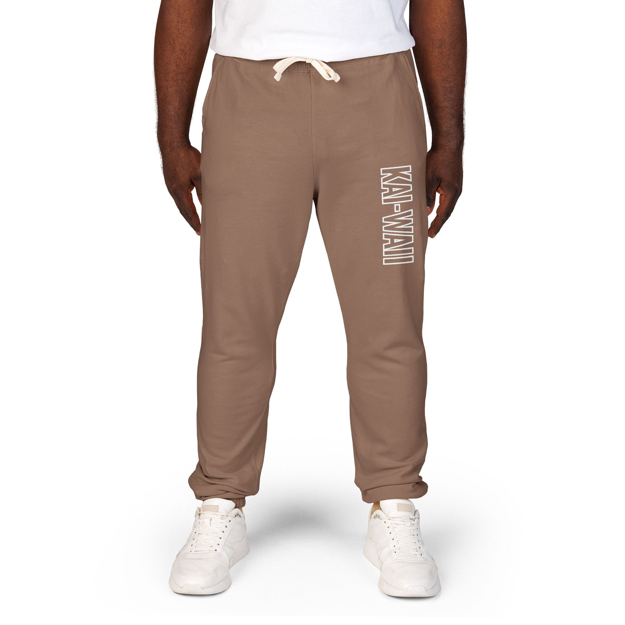 Kai-Waii Vertical Logo Sweatpants — Garment-Dyed Fleece Joggers