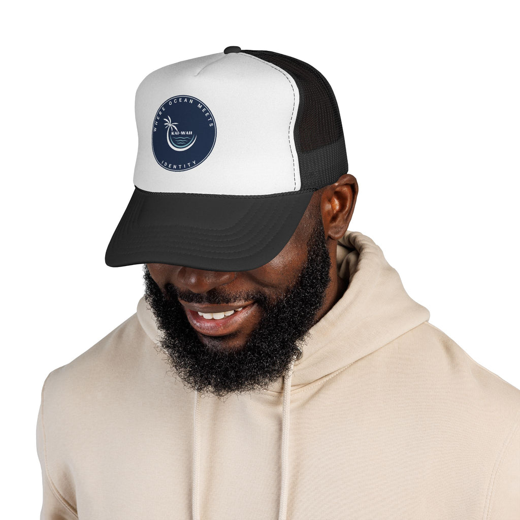 Coastal Vibes Trucker Cap — Ocean Club Palm Patch Snapback