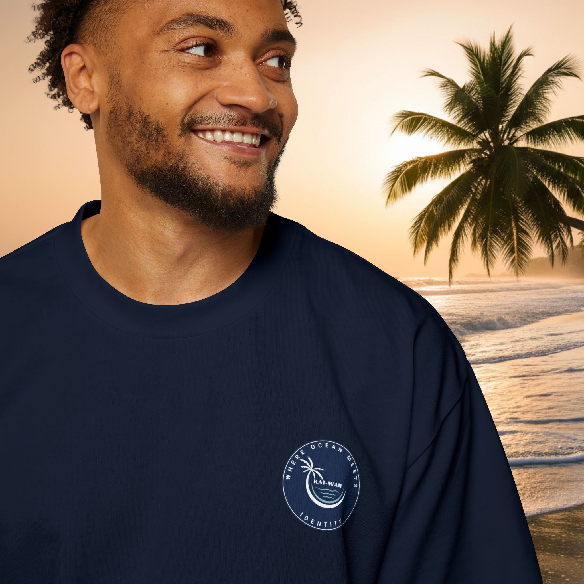 Ocean Is My Escape Tee — Men's Oversized Beach Graphic T-Shirt
