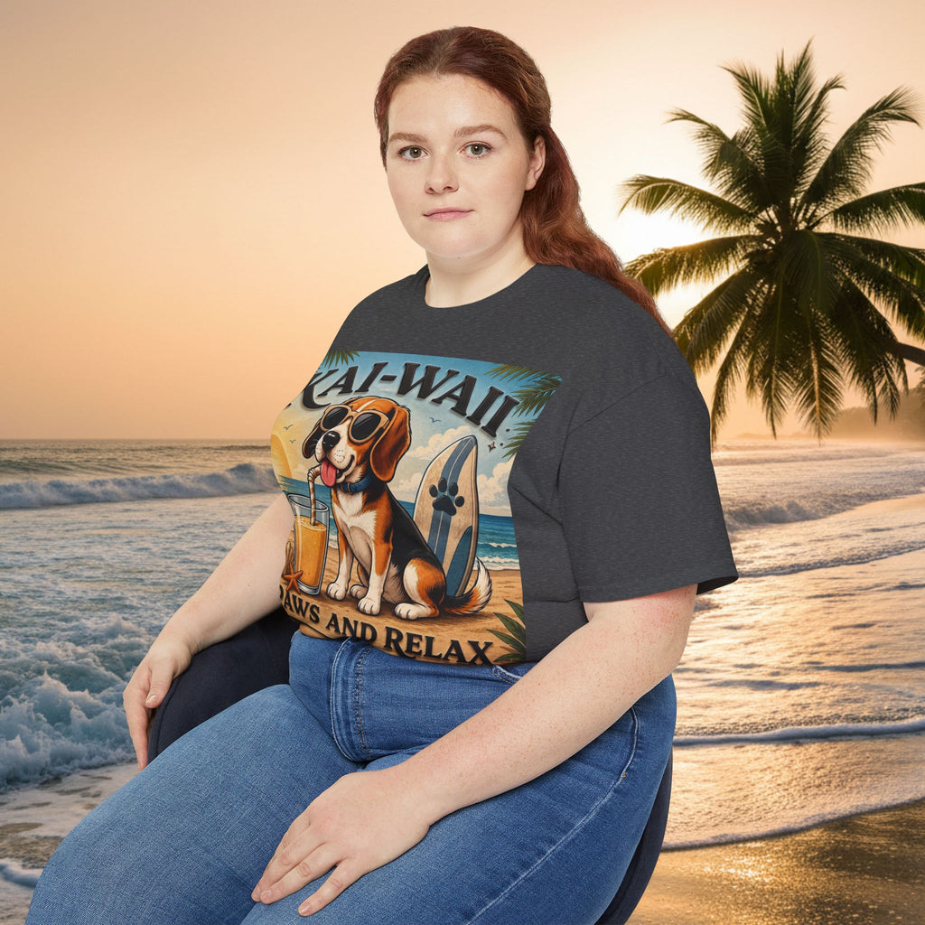 T-Shirt — KAI-WAII 'Paws and Relax' Beach Dog Graphic Tee