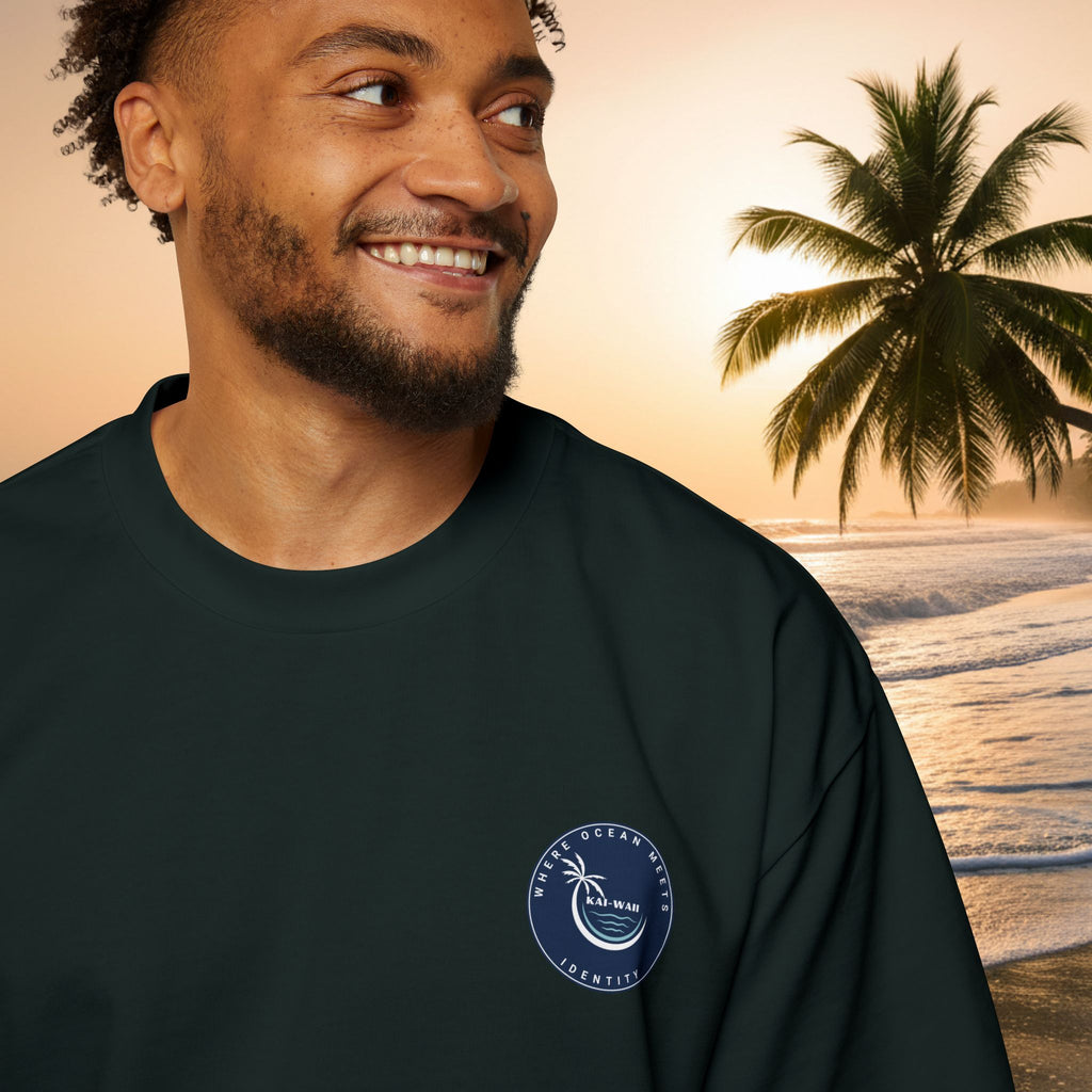 Ocean Is My Escape Tee — Men's Oversized Beach Graphic T-Shirt