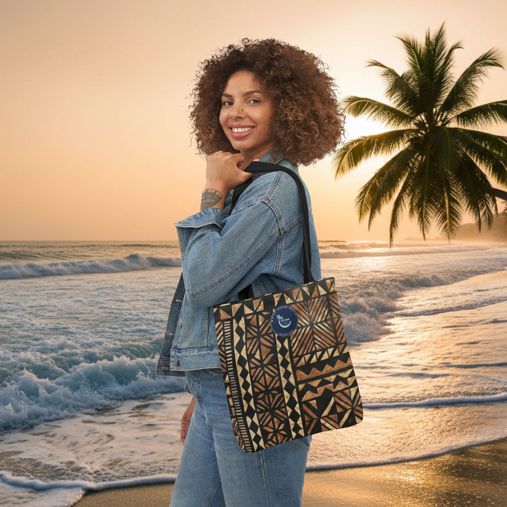 Tribal Pattern Canvas Tote Bag — Beach Market Tote Bag