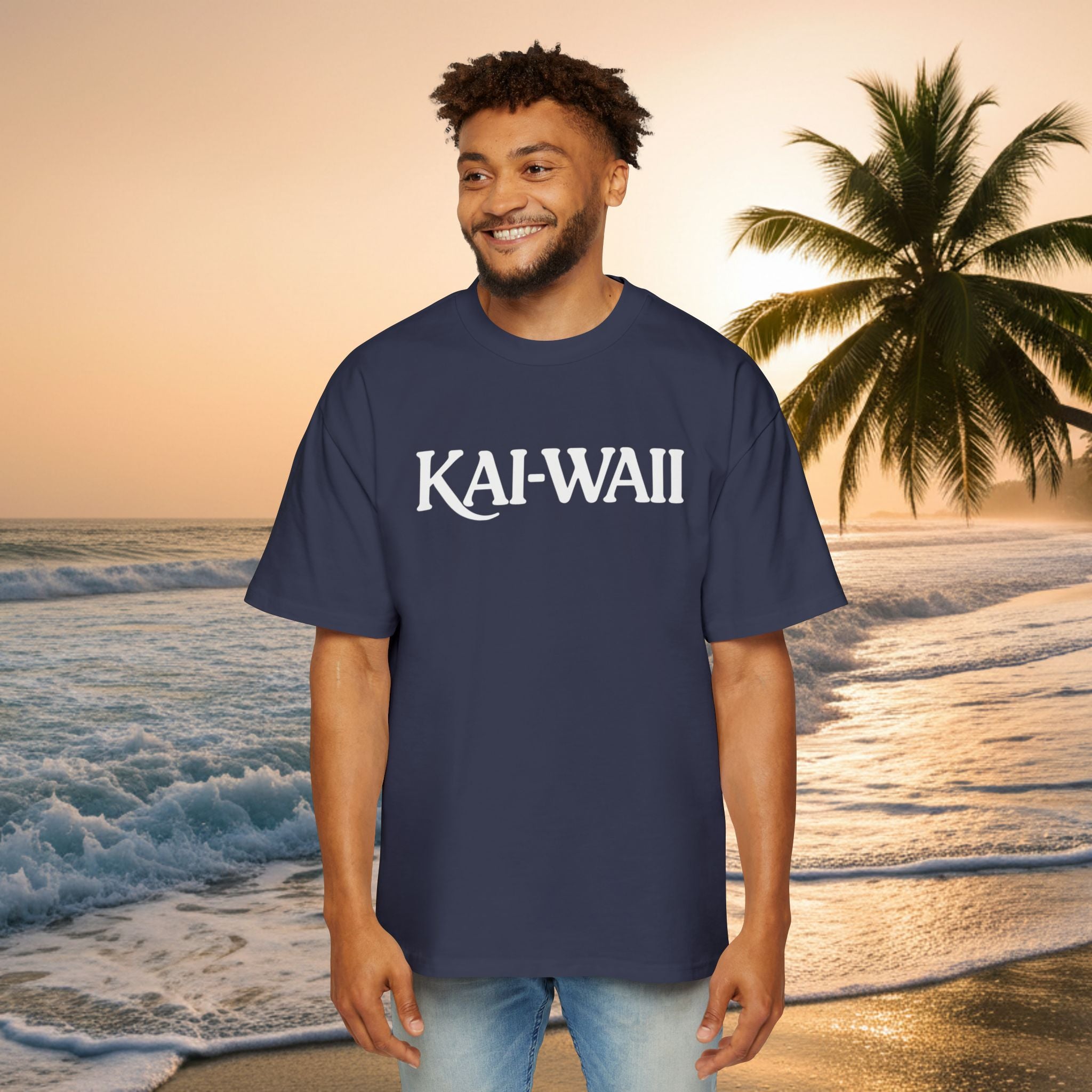 KAI-WAII Oversized Tee — "Shit I Don't Have Time For" Beach Graphic Shirt