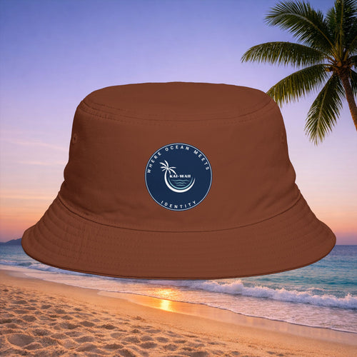 Bucket Hat – 'Kai-Waii' Tropical Palm Logo Beach Bucket Hat