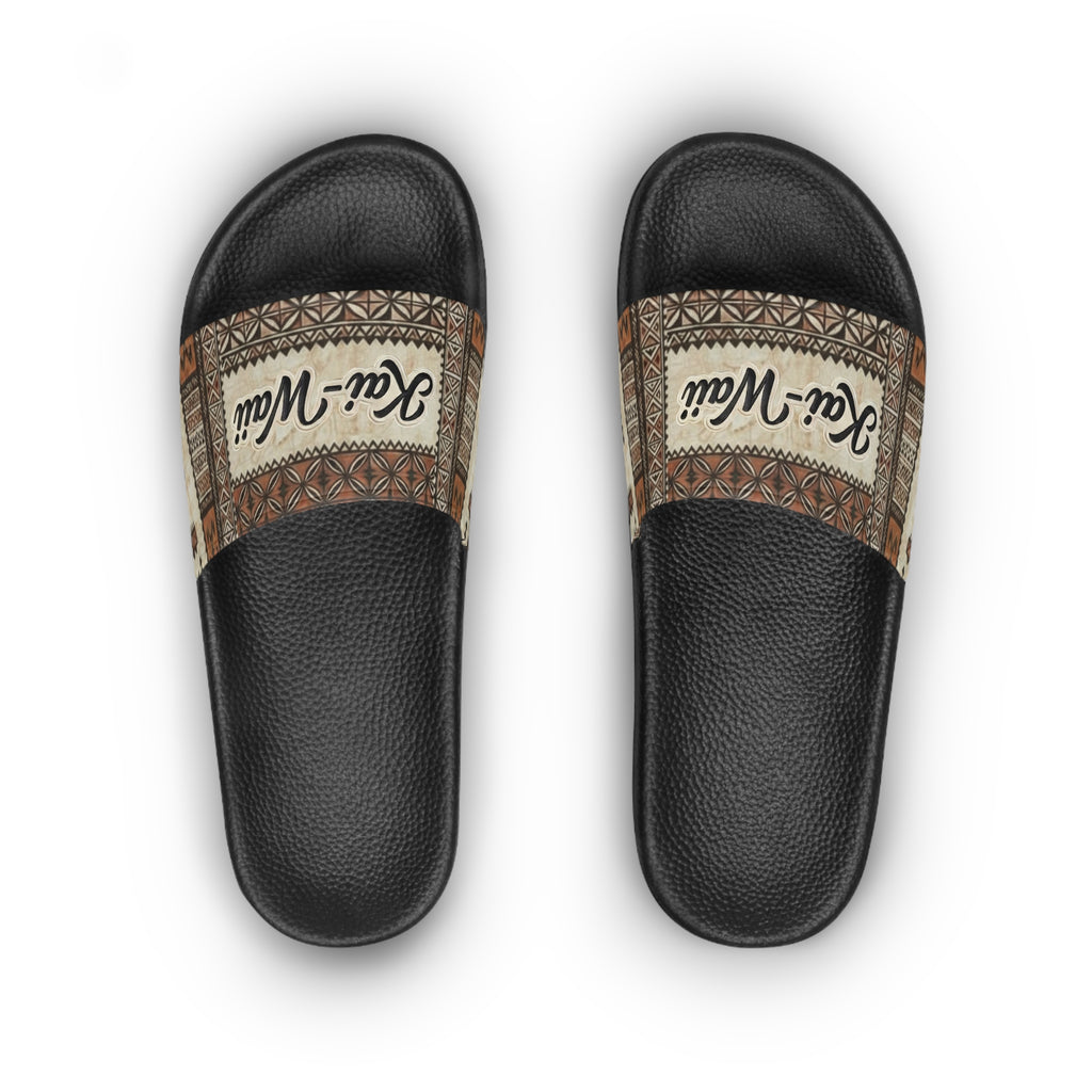 Slide Sandals - Island Tribal Print "Kai-Wai" Comfort Slides
