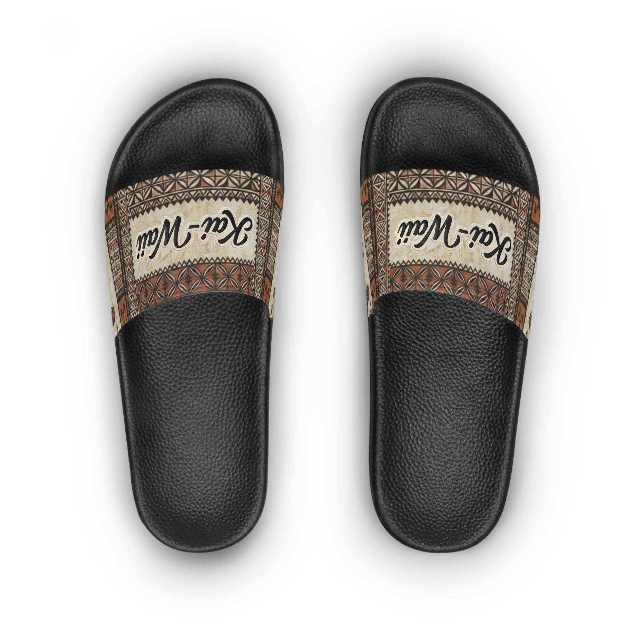 Slide Sandals - Island Tribal Print "Kai-Wai" Comfort Slides