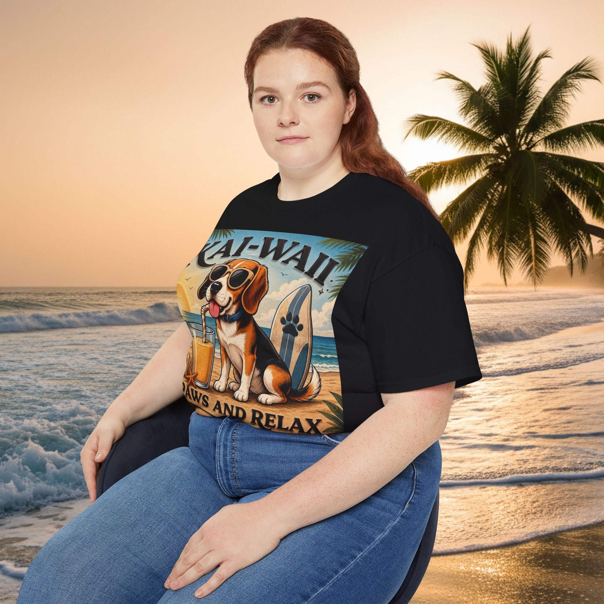 T-Shirt — KAI-WAII 'Paws and Relax' Beach Dog Graphic Tee