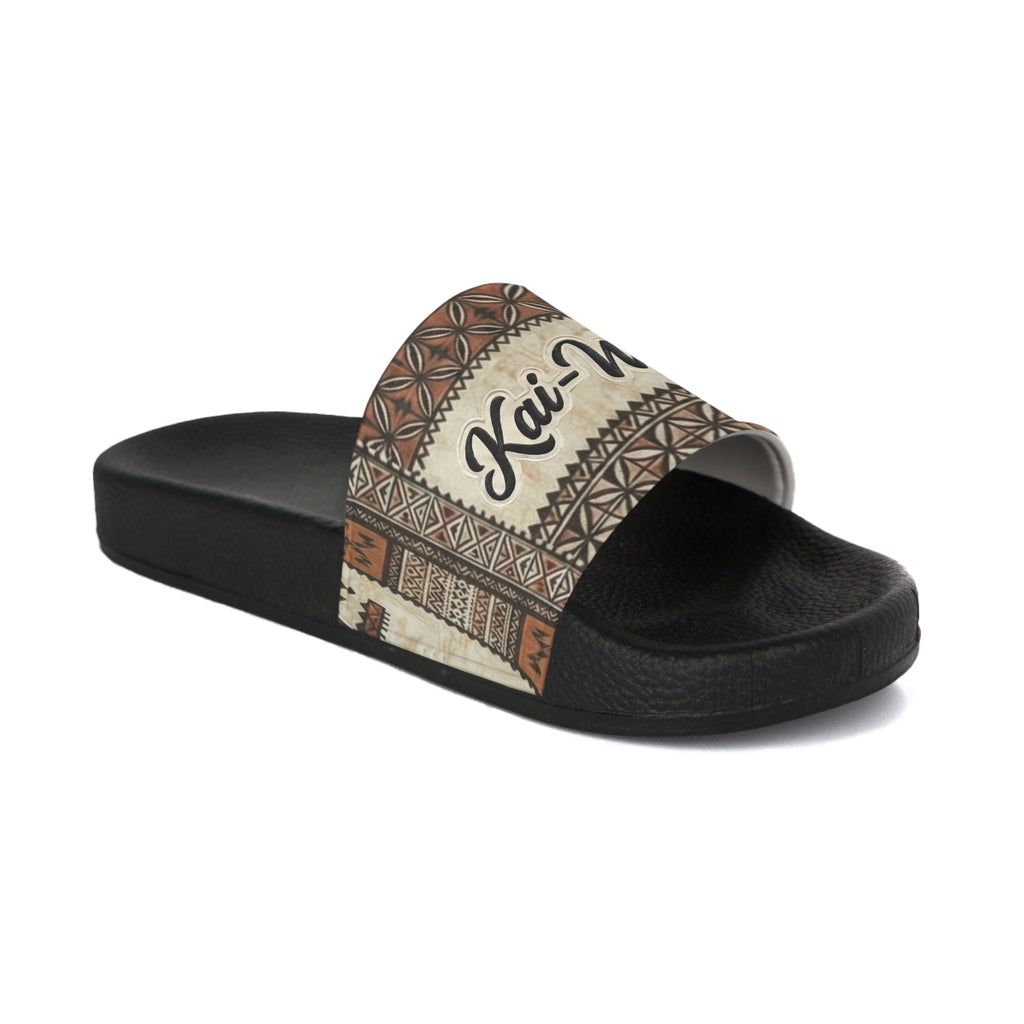 Slide Sandals - Island Tribal Print "Kai-Wai" Comfort Slides